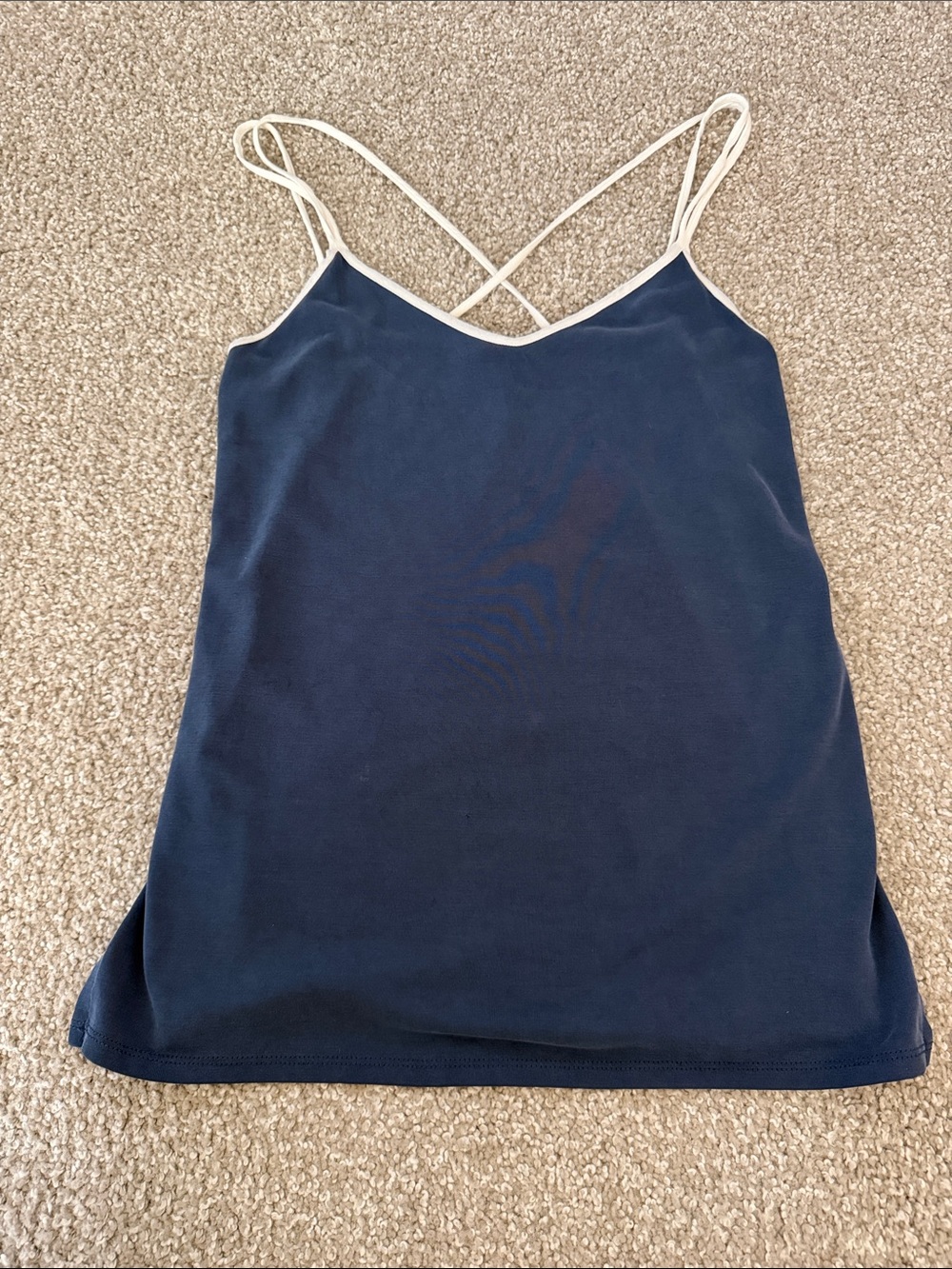 Women's Navy Camisole with Cream Trim